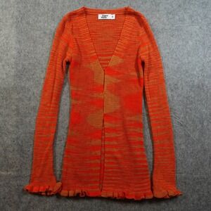 Tiger Mist Sweater Womens Small Orange Tan‎ Hazel Knit Tunic VNeck
